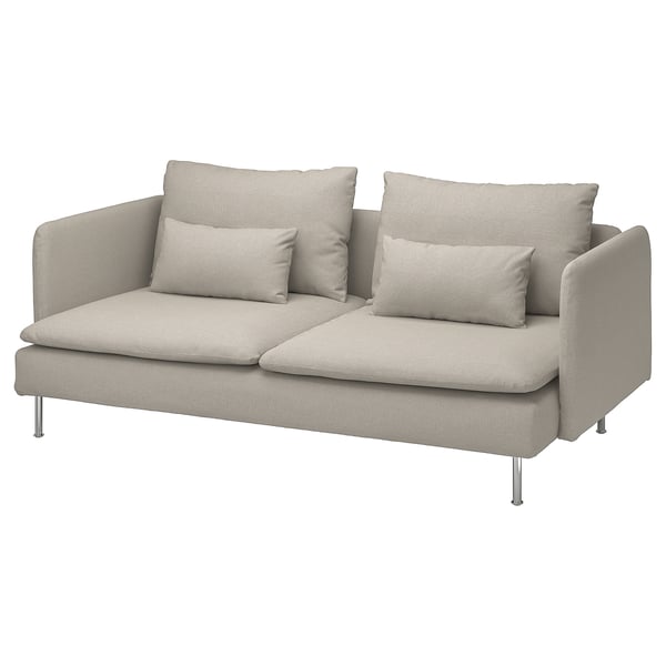 SÖDERHAMN 3-seat sofa, Fridtuna light beige, 198 cm