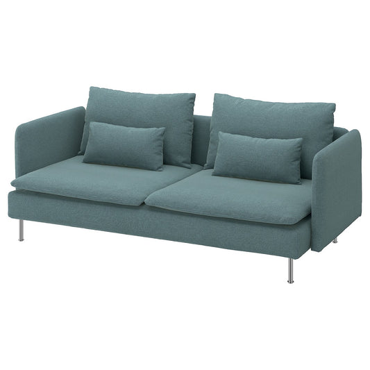 SÖDERHAMN 3-seat sofa, Fridtuna dark grey-blue, 198 cm