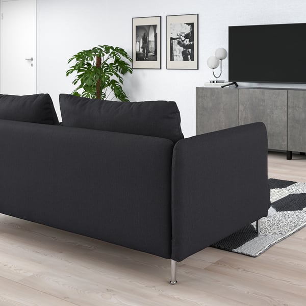 SÖDERHAMN 3-seat sofa, Fridtuna dark grey, 186x14x99 cm