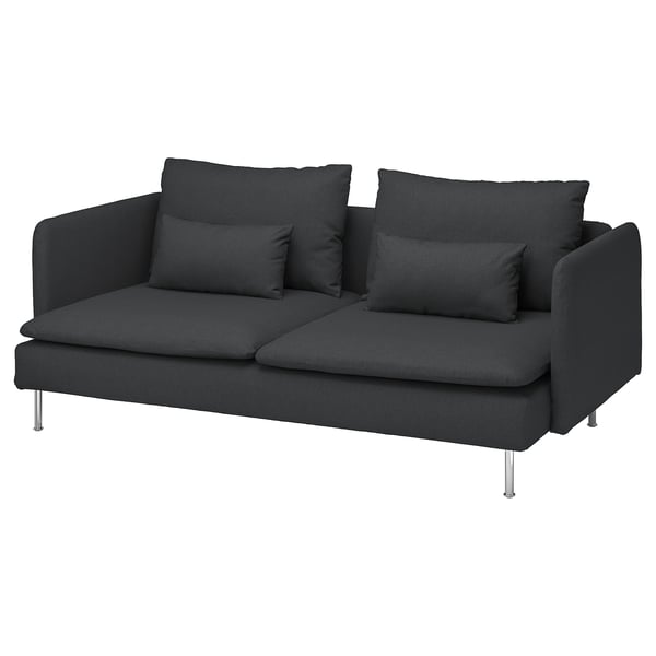 SÖDERHAMN 3-seat sofa, Fridtuna dark grey, 186x14x99 cm