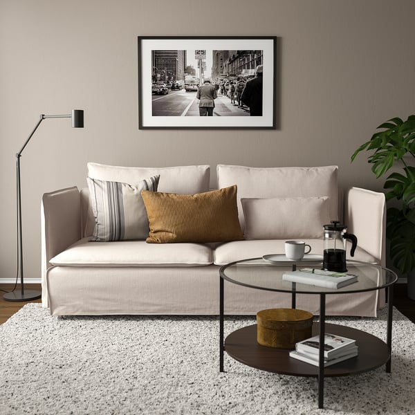 SÖDERHAMN 3-seater sofa, Gransel natural colour ,