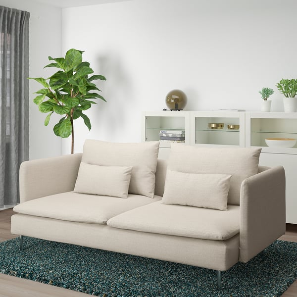 SÖDERHAMN 3-seat sofa, Gunnared beige, 186x14x99 cm