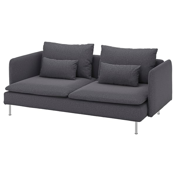 SÖDERHAMN 3-seat sofa, Gunnared medium grey, 186x14x99 cm