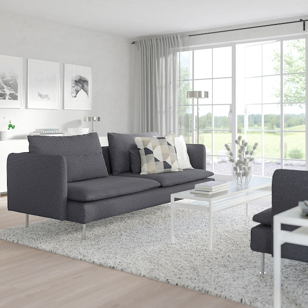 SÖDERHAMN - 3-seater sofa, Gunnared smoke grey