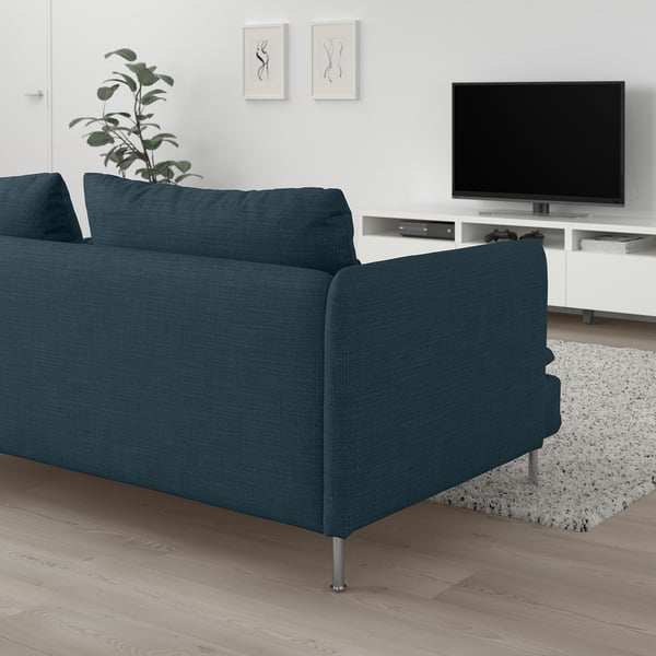 SÖDERHAMN 3-seat sofa, Hillared dark blue, 186x14x99 cm