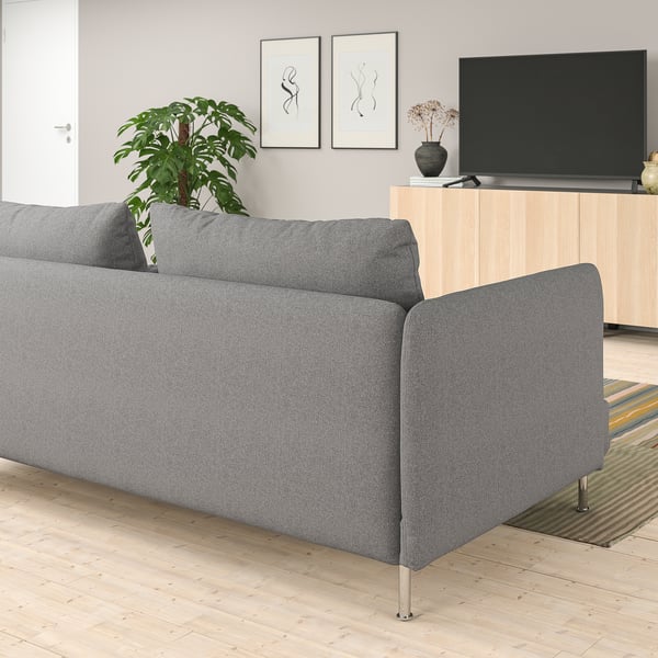 SÖDERHAMN 3-seat sofa, Tonerud grey, 186x14x99 cm
