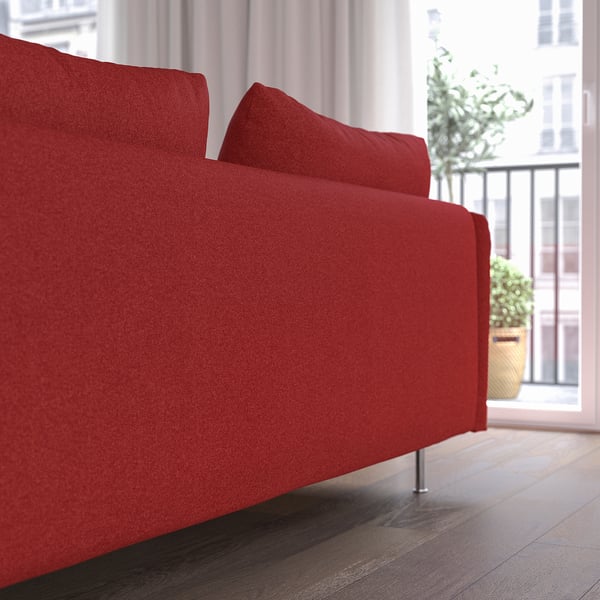 SÖDERHAMN 3-seat sofa, Tonerud red, 186x14x99 cm
