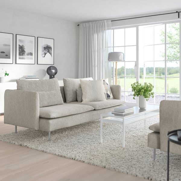 SÖDERHAMN 3-seat sofa, Viarp beige/brown, 198 cm