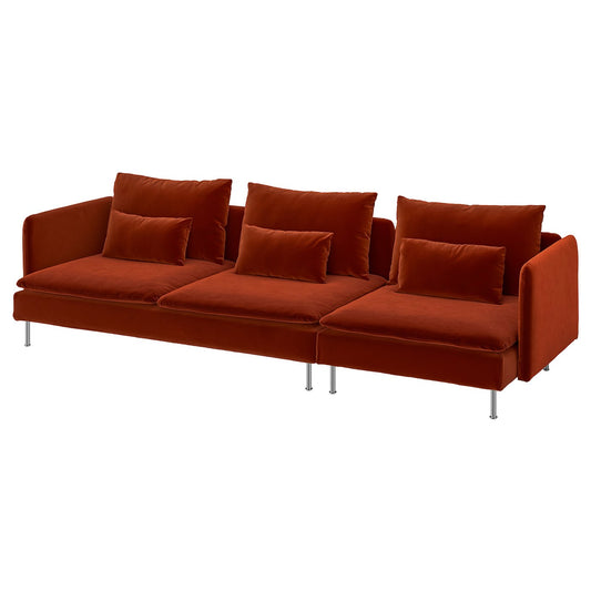 SÖDERHAMN 4-seat sofa, Alhamn deep orange-red