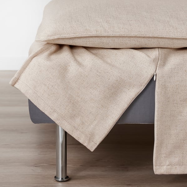 SÖDERHAMN 4-seat sofa with chaise longue, with open end Gransel/natural colour, 285 cm