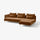 SÖDERHAMN 4-seat sofa with chaise longue, and open end/Alhamn dark yellow-brown, 285 cm
