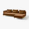 SÖDERHAMN 4-seat sofa with chaise longue, and open end/Alhamn dark yellow-brown, 285 cm