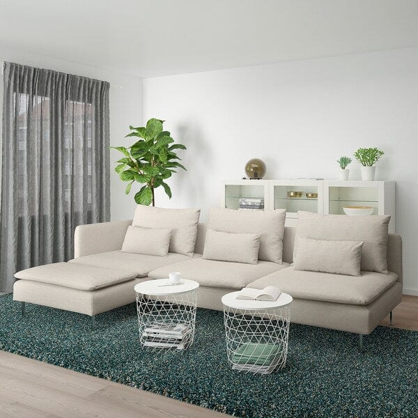 Ikea SÖDERHAMN - 4-seater sofa with chaise-longue and open end piece/Gunnared beige