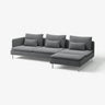 SÖDERHAMN 4-seat sofa with chaise longue, and open end/Johanneshov dark grey, 285 cm