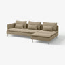 SÖDERHAMN 4-seat sofa with chaise longue, and open end/Johanneshov brown-beige, 285 cm
