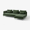 SÖDERHAMN 4-seat sofa with chaise longue, and open end/Johanneshov dark green, 285 cm