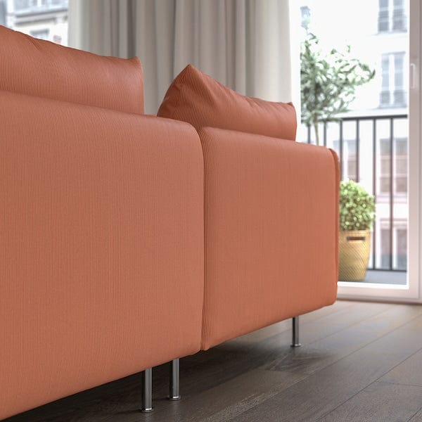 Ikea SÖDERHAMN - 4-seater sofa with chaise-longue, and Kelinge/rust open end piece
