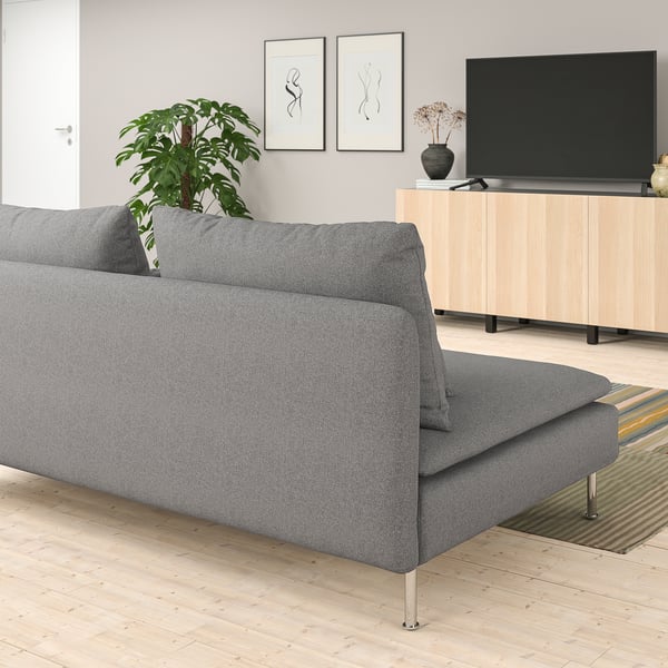 SÖDERHAMN 4-seat sofa with chaise longue, and open end Tonerud/grey, 285 cm