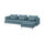 SÖDERHAMN 4-seat sofa, with chaise longue/Fridtuna dark grey-blue, 291 cm