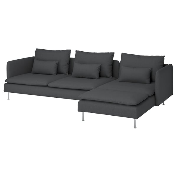 SÖDERHAMN 4-seat sofa, with chaise longue/Viarp beige/brown, 291 cm