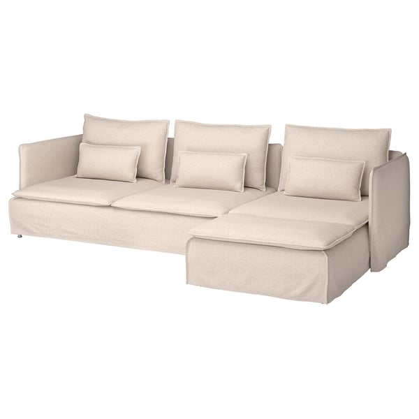SÖDERHAMN 4-seat sofa with chaise longue, Gransel natural, 291 cm