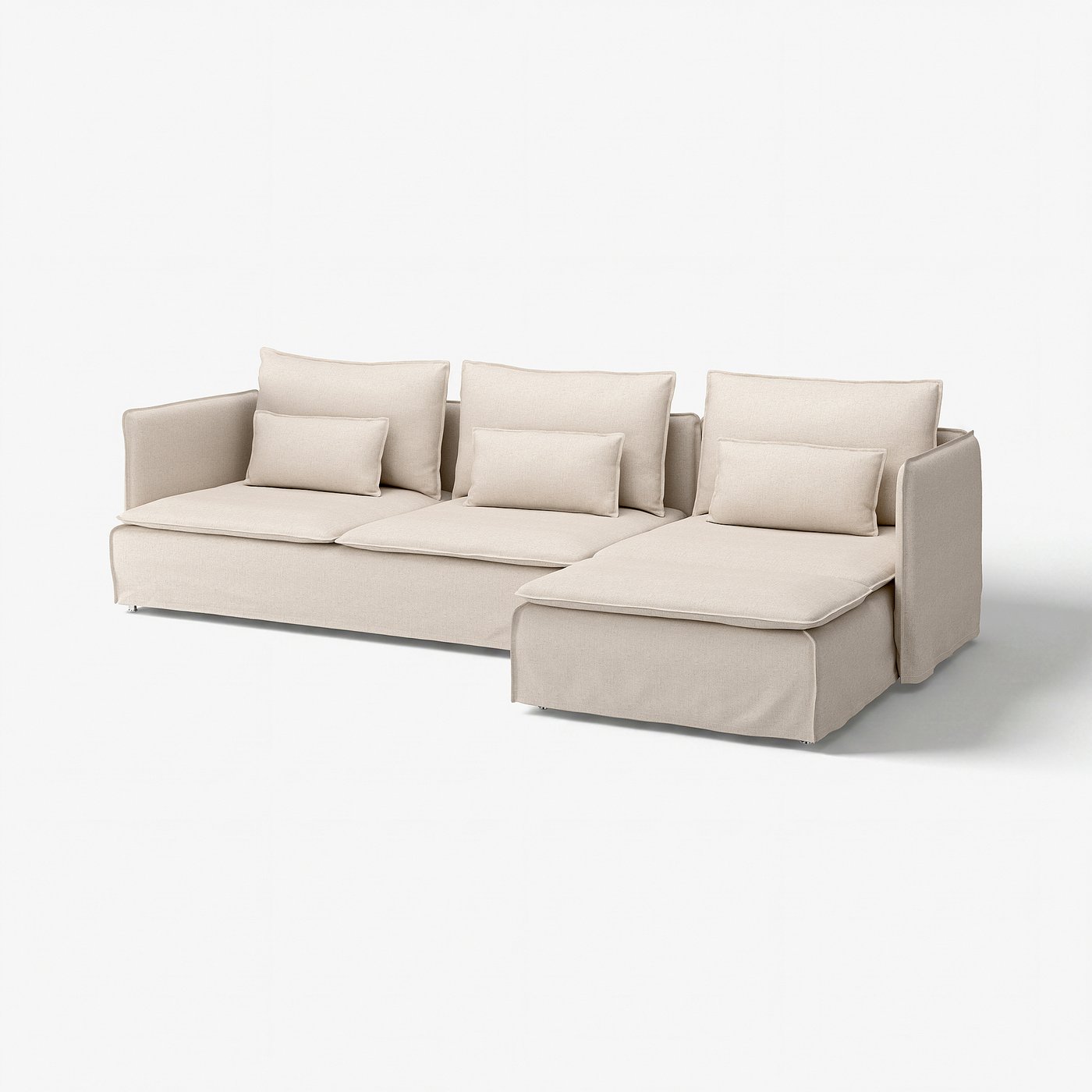 SÖDERHAMN 4-seat sofa, with chaise longue/Gransel natural, 291 cm