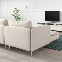 SÖDERHAMN - 4-seater sofa with chaise-longue, Gunnared beige