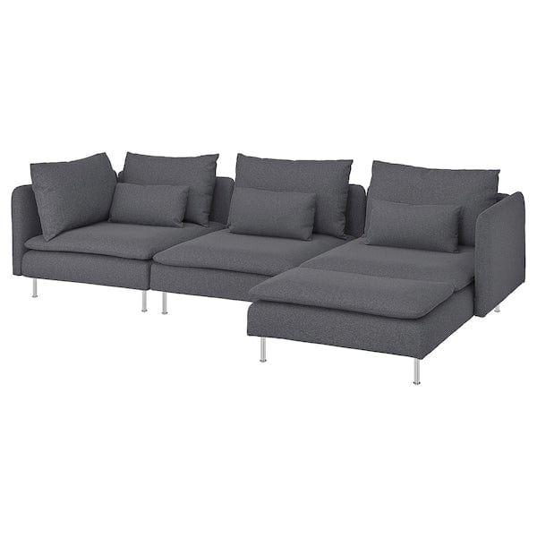 Ikea SÖDERHAMN - 4-seater sofa with chaise-longue, Gunnared smoke grey