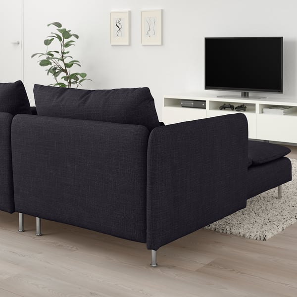 SÖDERHAMN - 4-seater sofa with chaise-longue/Hillared anthracite ,