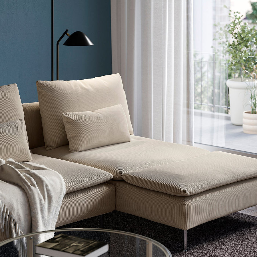 SÖDERHAMN 4-seat sofa, with chaise longue/Kelinge beige, 291 cm