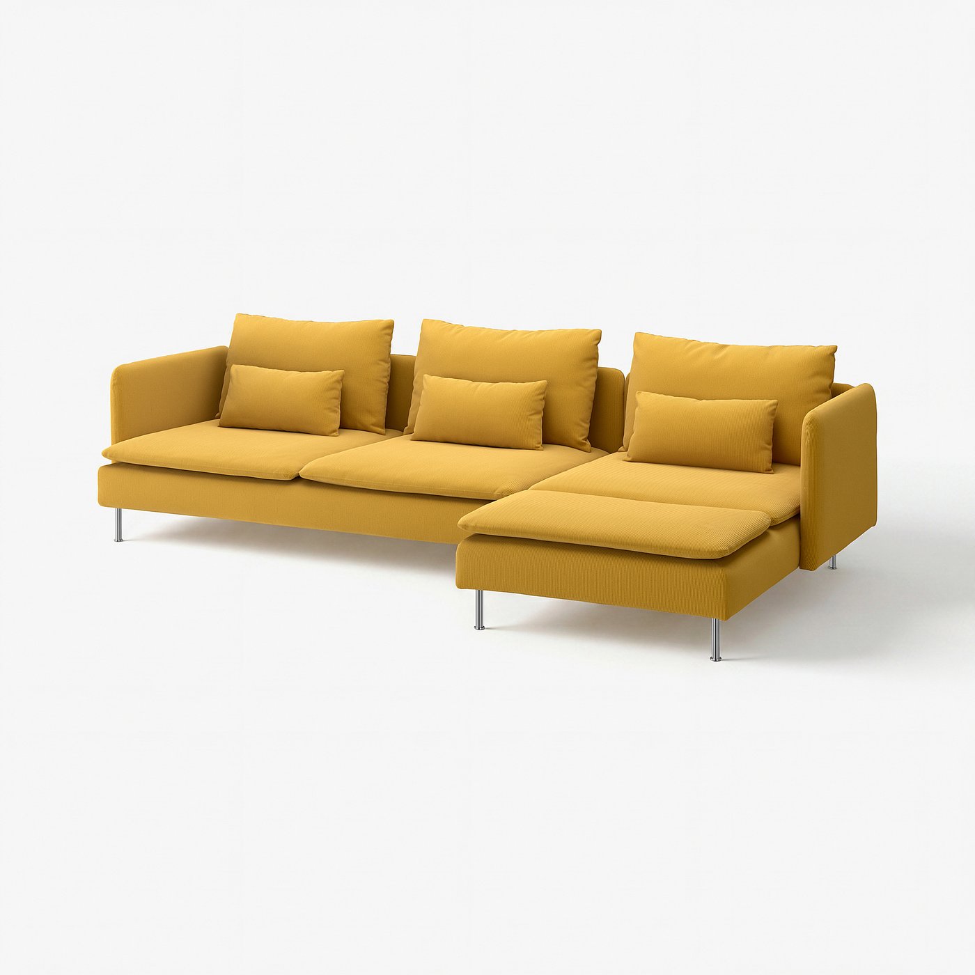 SÖDERHAMN 4-seat sofa, with chaise longue/Kelinge dark yellow, 291 cm