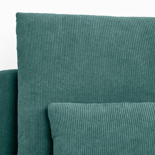 SÖDERHAMN - 4-seater sofa with chaise-longue, Kelinge grey-turquoise