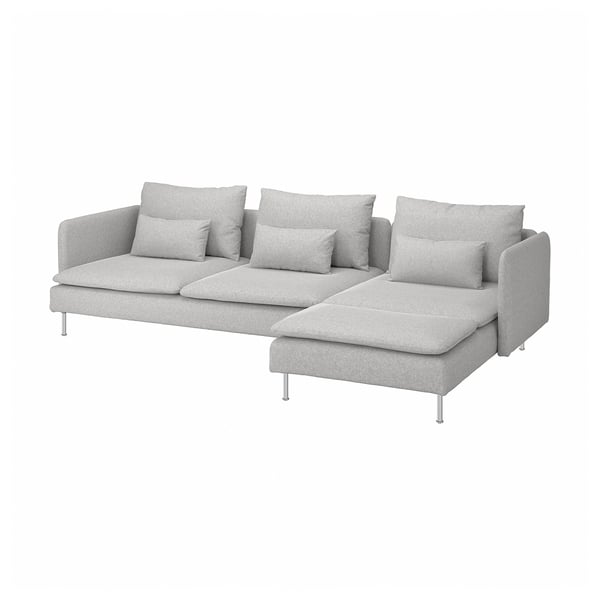 SÖDERHAMN 4-seat sofa with chaise longue, Tallmyra white/black, 291x14x151 cm