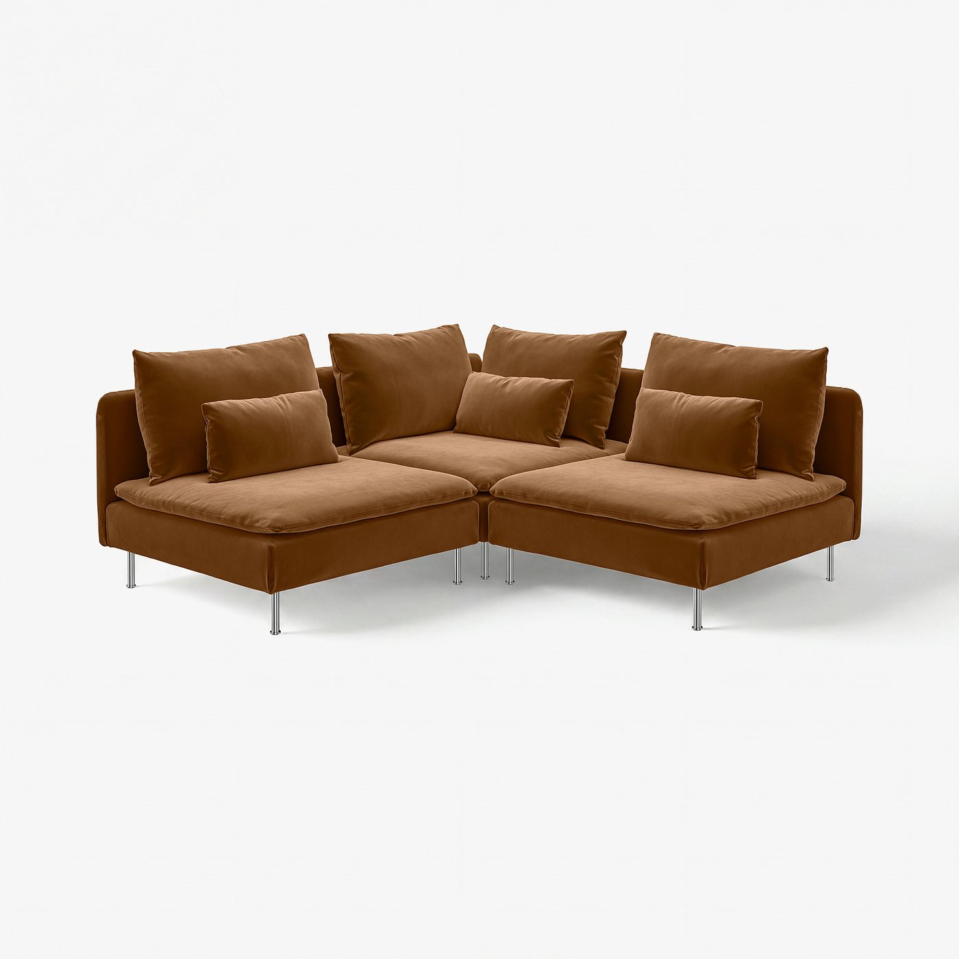 SÖDERHAMN corner sofa, 3-seat, Alhamn dark yellow-brown