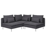 SÖDERHAMN corner sofa, 3-seat, Gunnared medium grey, 192x14x99 cm