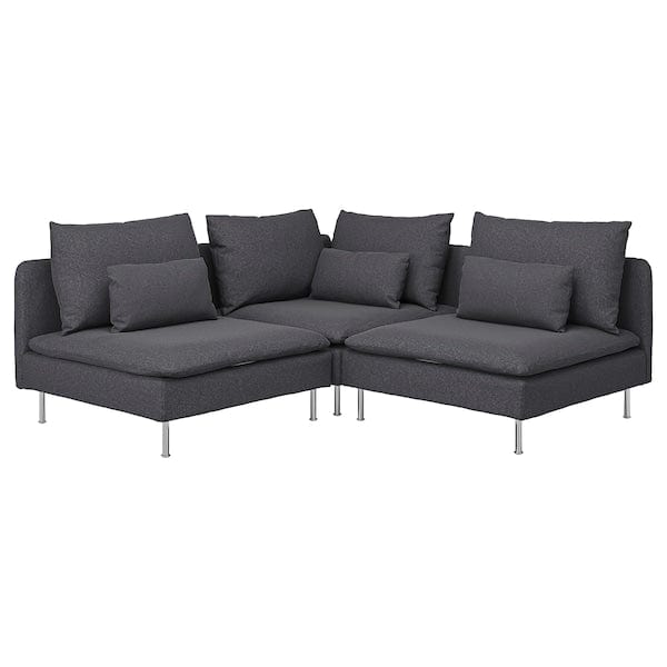 Ikea SÖDERHAMN - 3-seater corner sofa, Gunnared smoke grey