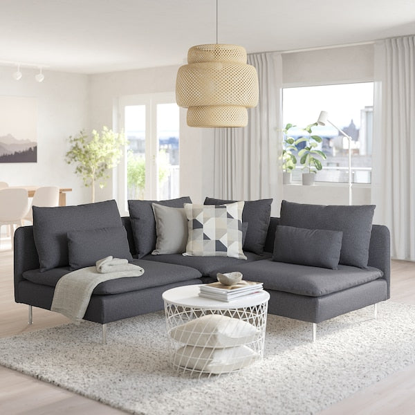 SÖDERHAMN - 3-seater corner sofa, Gunnared smoke grey