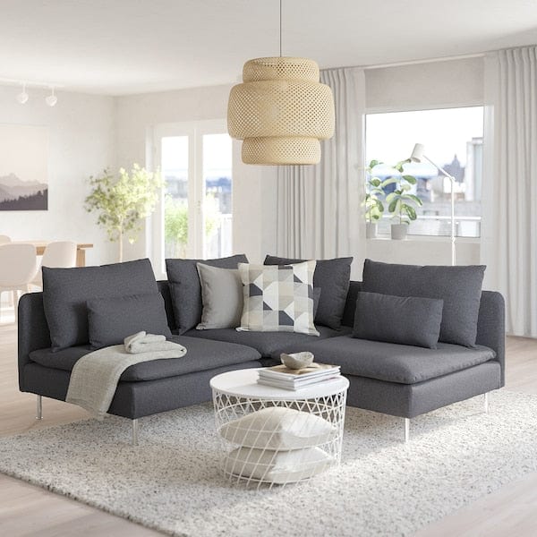 Ikea SÖDERHAMN - 3-seater corner sofa, Gunnared smoke grey