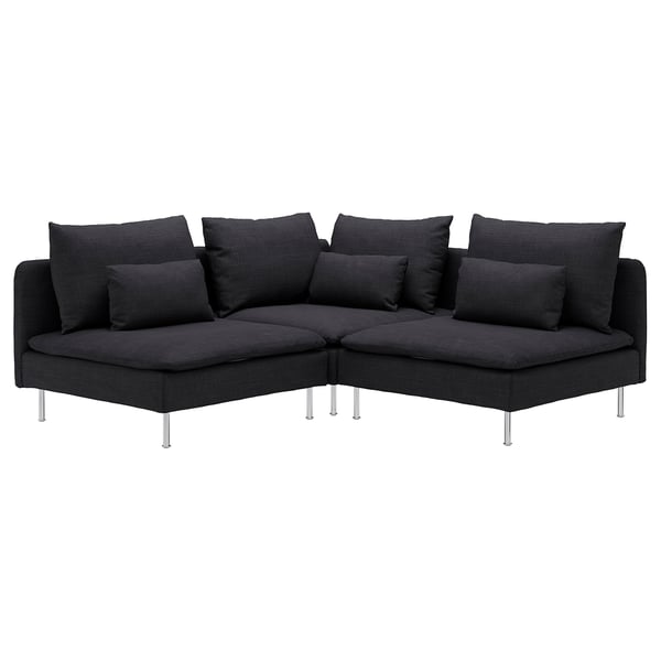 SÖDERHAMN corner sofa, 3-seat, Hillared anthracite, 192x14x99 cm