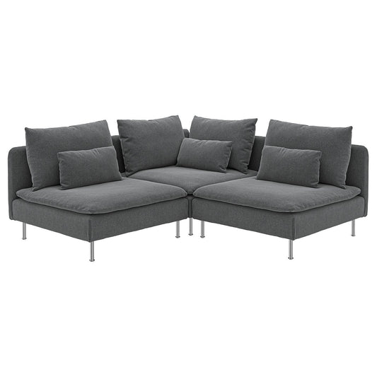SÖDERHAMN corner sofa, 3-seat, Johanneshov dark grey
