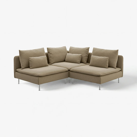 SÖDERHAMN corner sofa, 3-seat, Johanneshov brown-beige