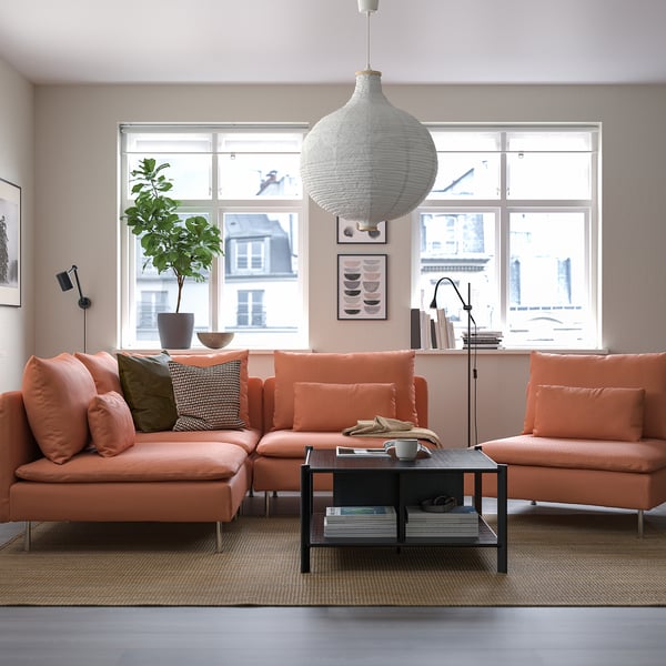 SÖDERHAMN - 3-seater corner sofa, Kelinge rust