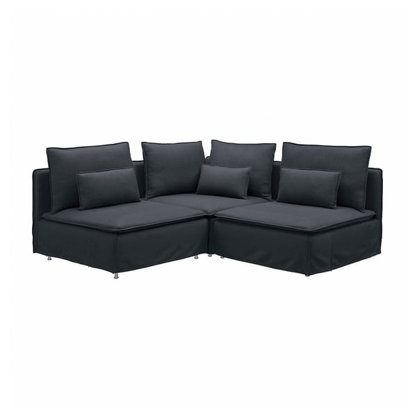 SÖDERHAMN corner sofa, 3-seat, Knäbäck anthracite, 192x14x99 cm