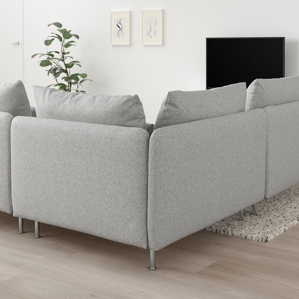 SÖDERHAMN - 3-seater corner sofa, Tallmyra white/black ,