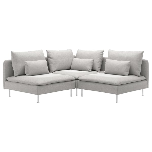 SÖDERHAMN - 3-seater corner sofa, Tallmyra white/black ,