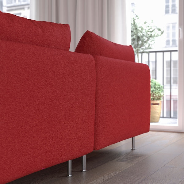 SÖDERHAMN - 3-seater corner sofa, Tonerud red