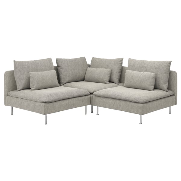 SÖDERHAMN corner sofa, 3-seat, Viarp beige/brown, 192x14x99 cm