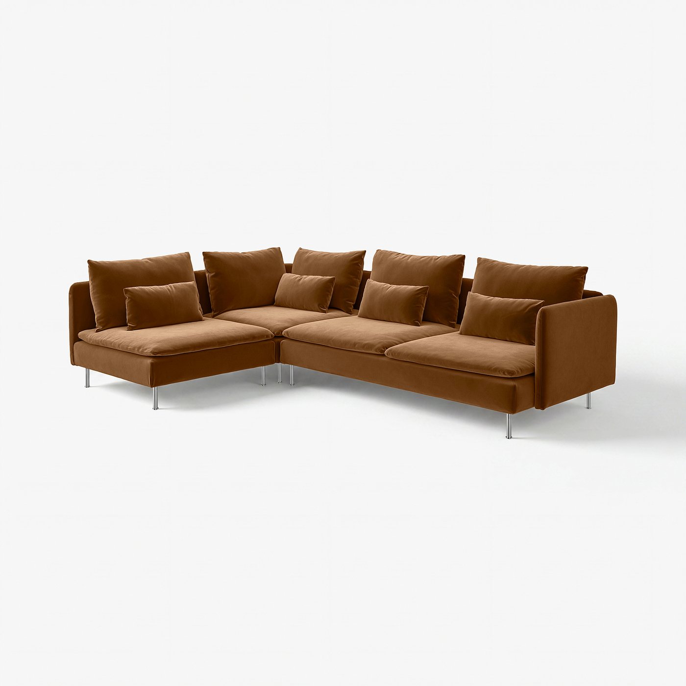 SÖDERHAMN corner sofa, 4-seat, with open end/Alhamn dark yellow-brown