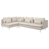 SÖDERHAMN corner sofa, 4-seat, with open end/Gunnared beige, 6x14x99 cm