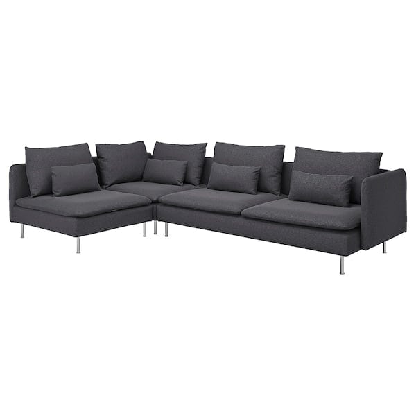 Ikea SÖDERHAMN - 4-seater corner sofa, open end/Gunnared smoky grey ikea_check